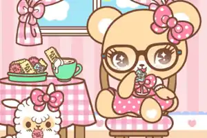 可爱小熊喝下午茶